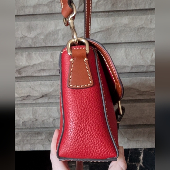 Dooney & Bourke Red Pebbled Leather Kyra Shoulder Bag - Picture 4 of 13